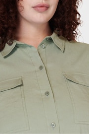 Sweaty Betty Savannah Green Summer Stretch Linen Utility Shirt - Image 5 of 8