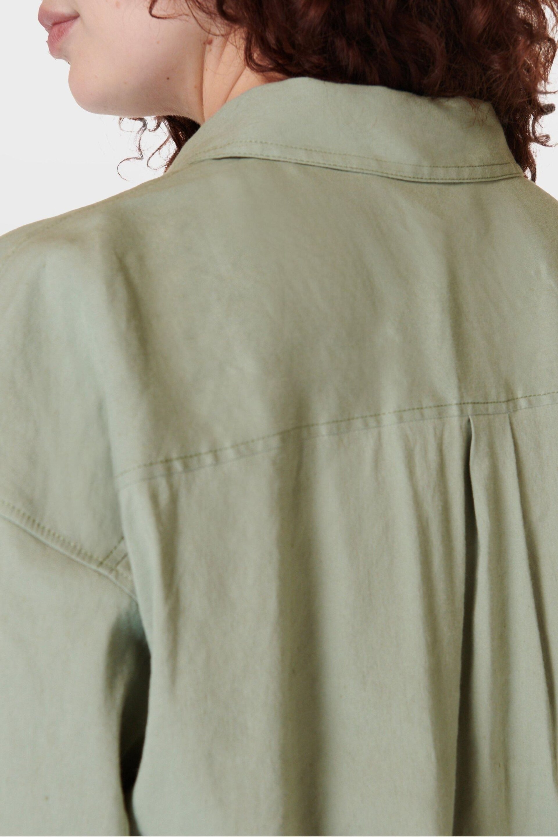 Sweaty Betty Savannah Green Summer Stretch Linen Utility Shirt - Image 7 of 8