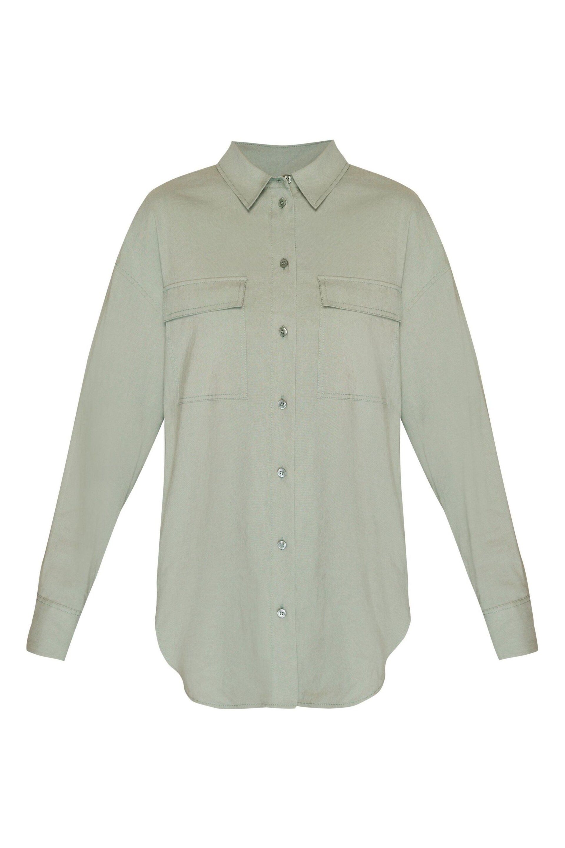 Sweaty Betty Savannah Green Summer Stretch Linen Utility Shirt - Image 8 of 8