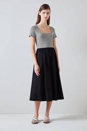 LK Bennett Serina Cotton Lenzing™ Ecovero™ Viscose Blend Dress - Image 1 of 3