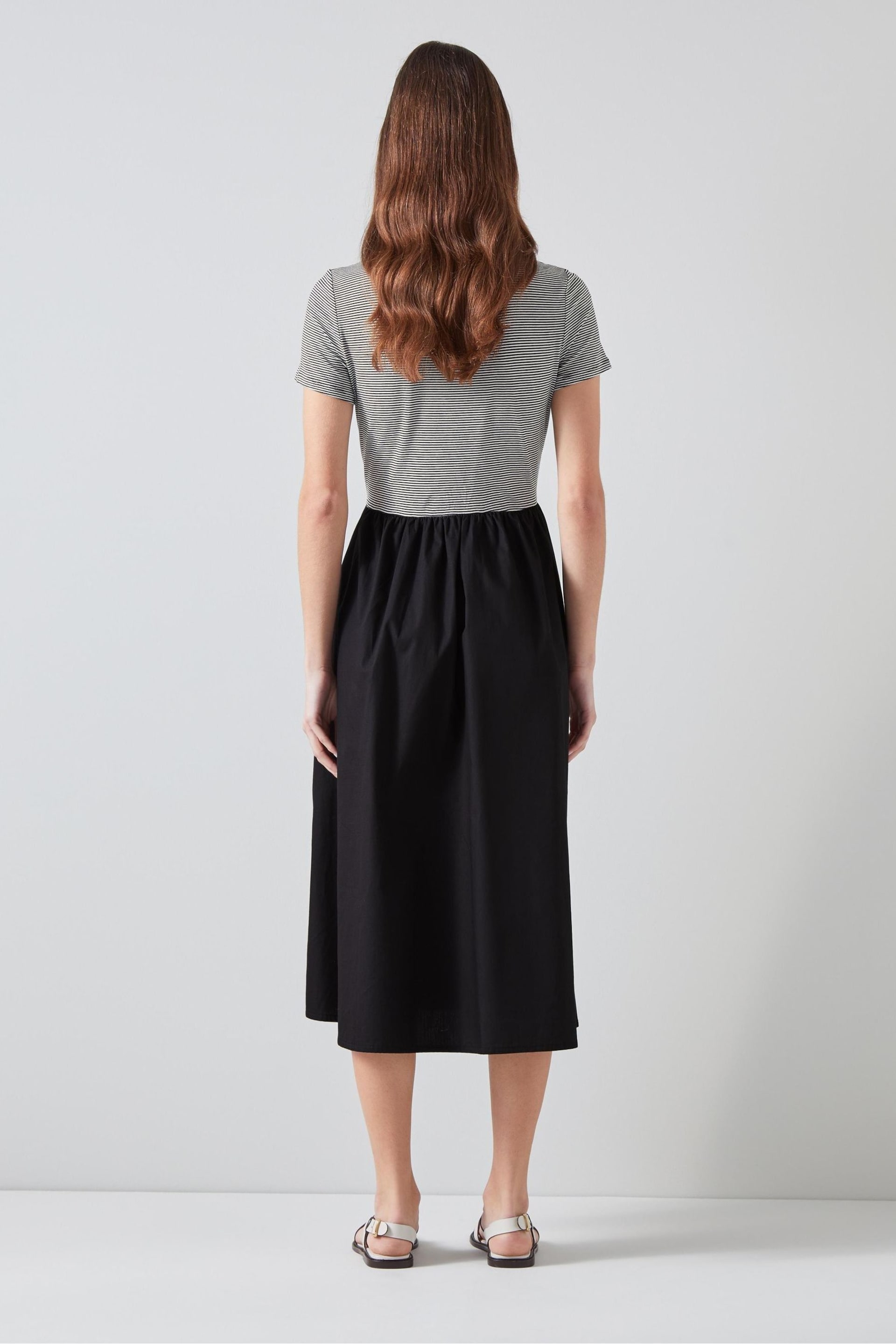 LK Bennett Serina Cotton Lenzing™ Ecovero™ Viscose Blend Dress - Image 2 of 3