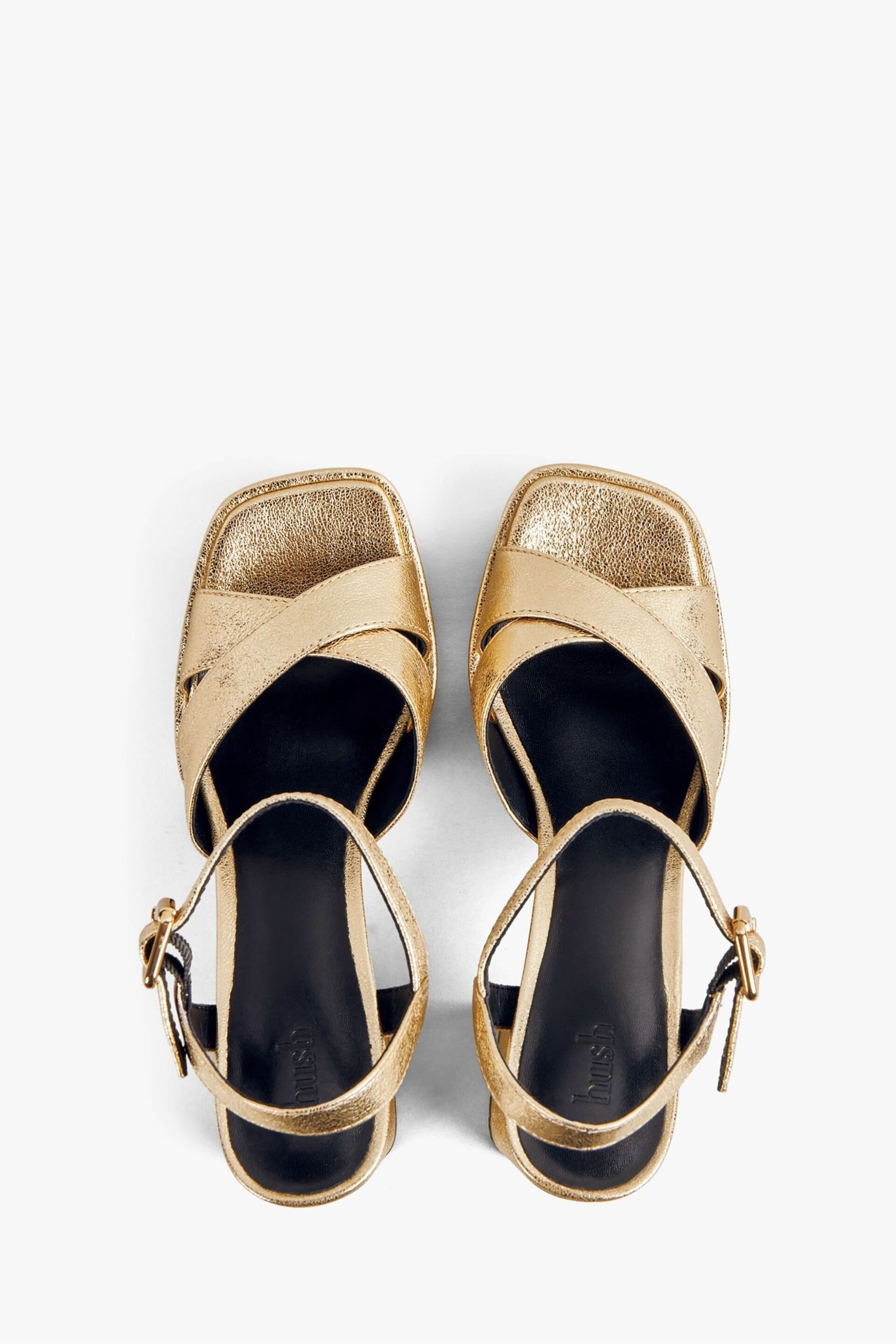 Hush Gold Hayne Leather Platform Sandals - Image 4 of 5