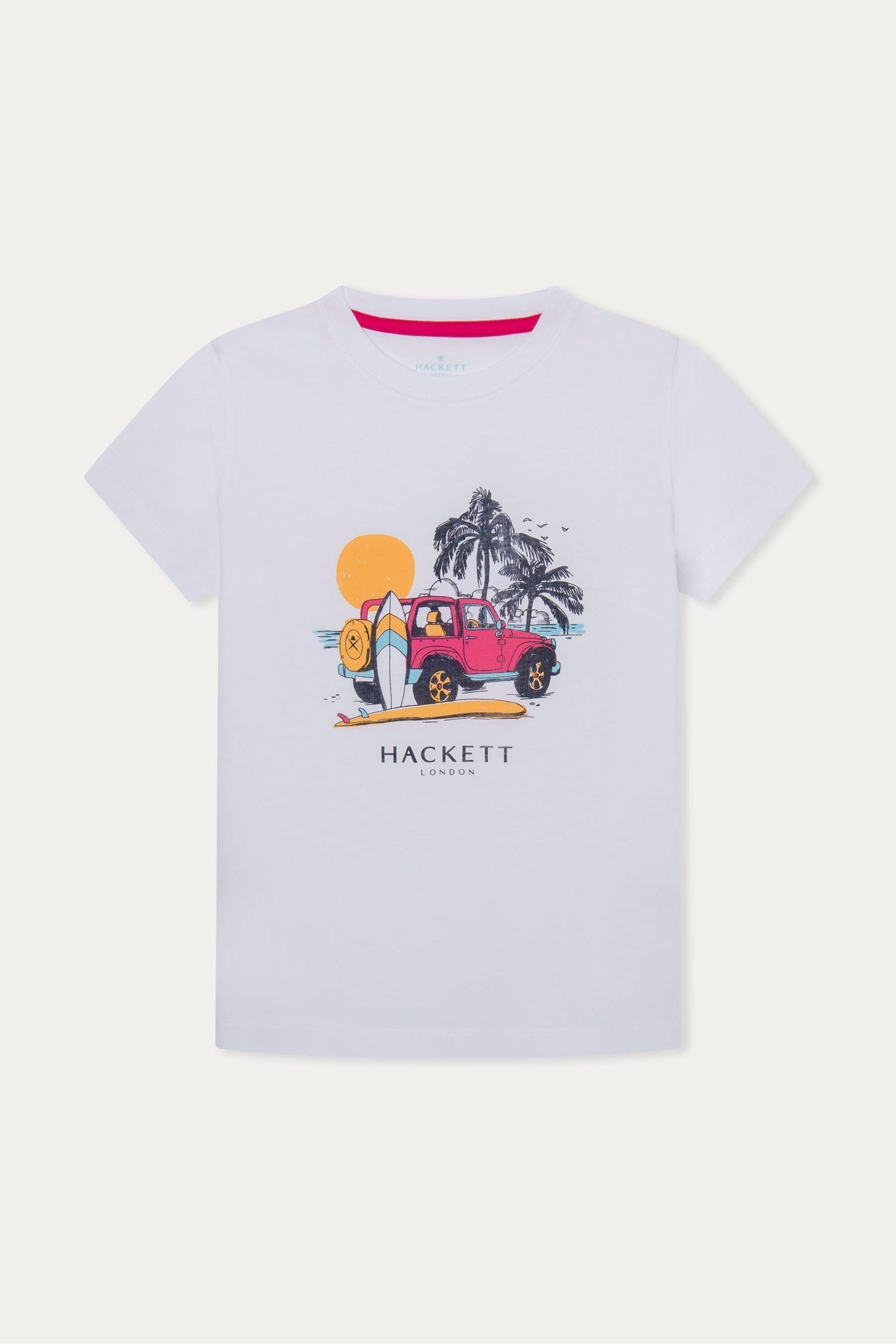 Hackett London Older Boys Short Sleeve 100 Cotton White T Shirt