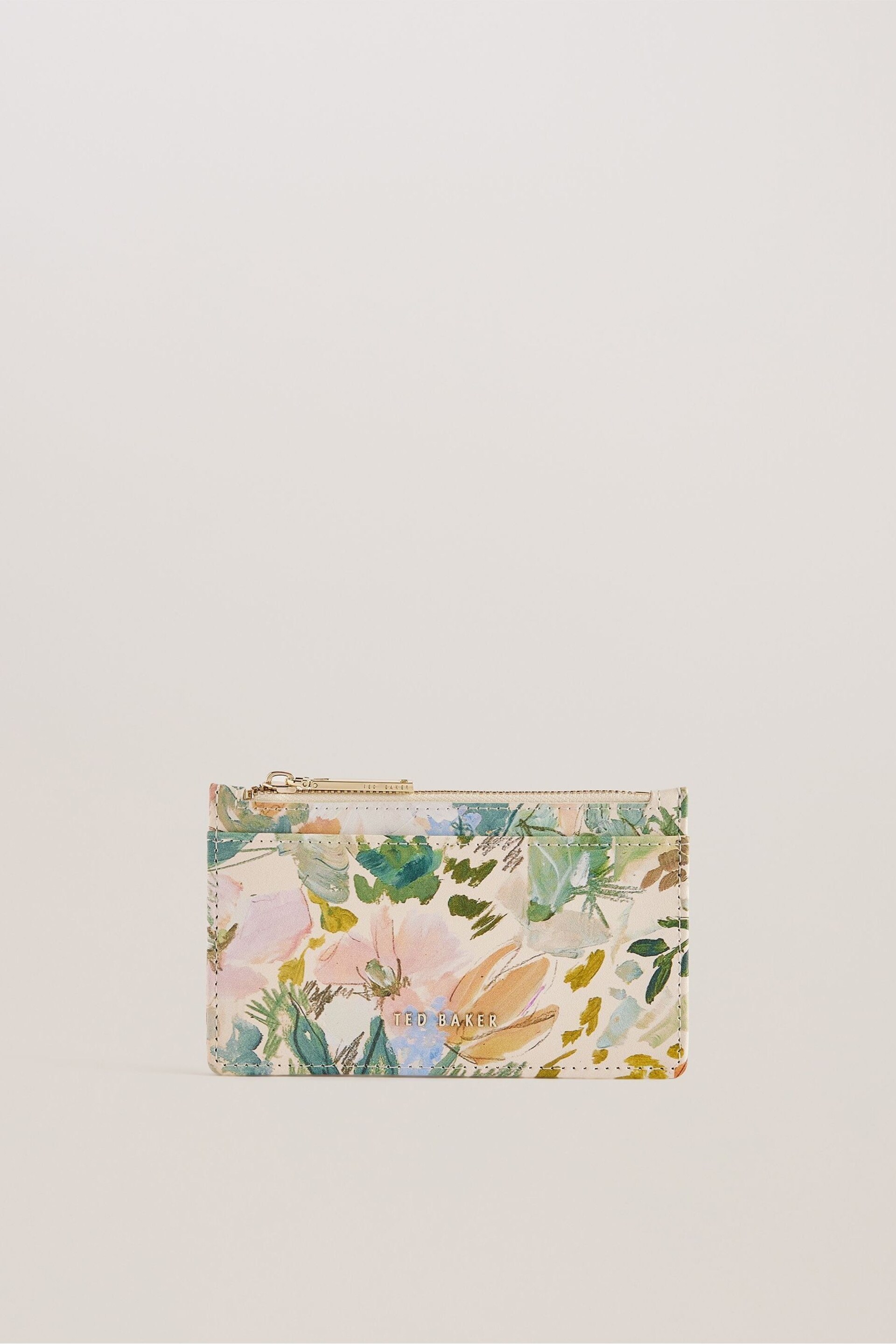 Ted Baker Cream Medell Painted Meadow Card Holder - Image 1 of 4