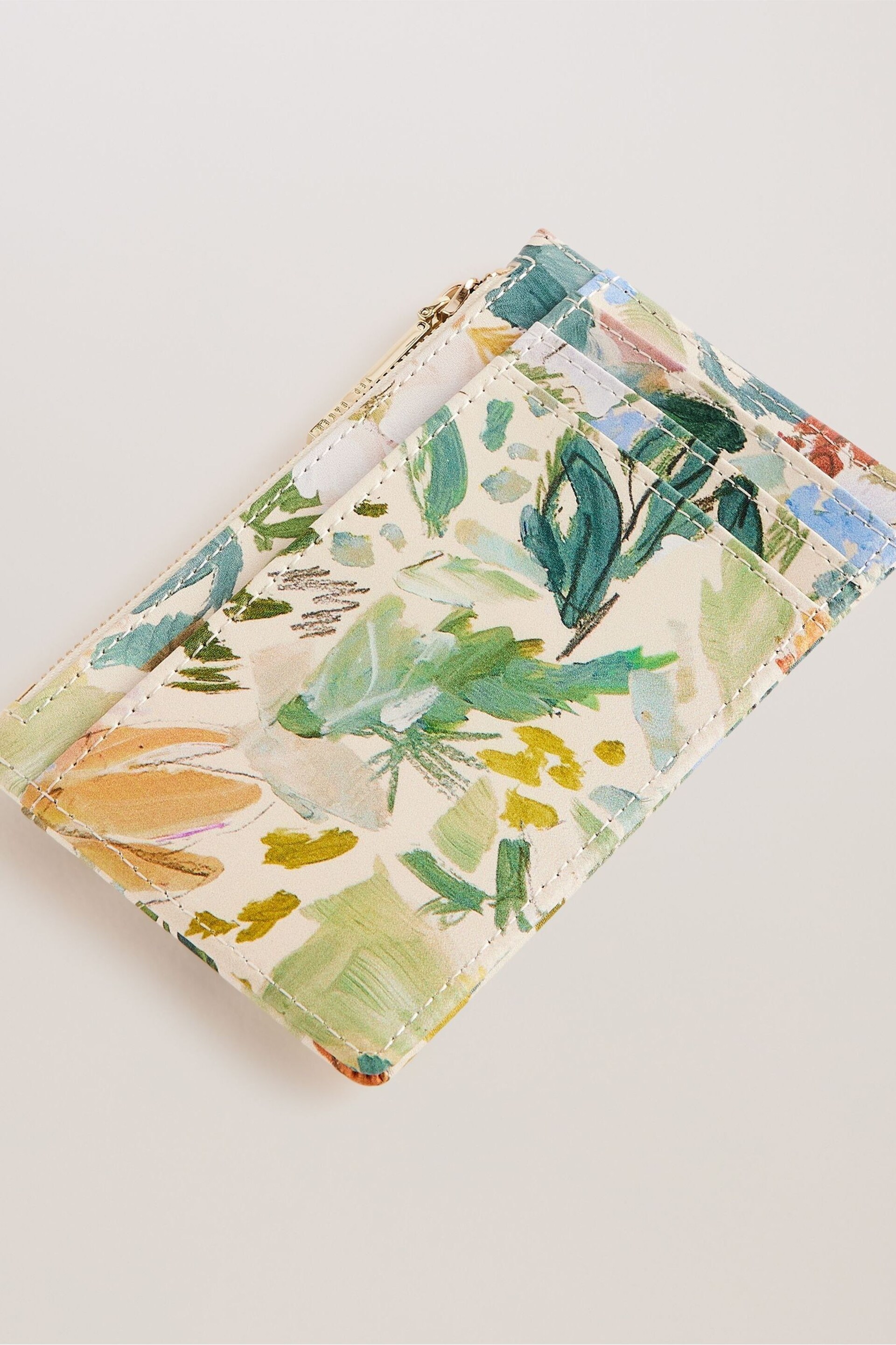 Ted Baker Cream Medell Painted Meadow Card Holder - Image 3 of 4
