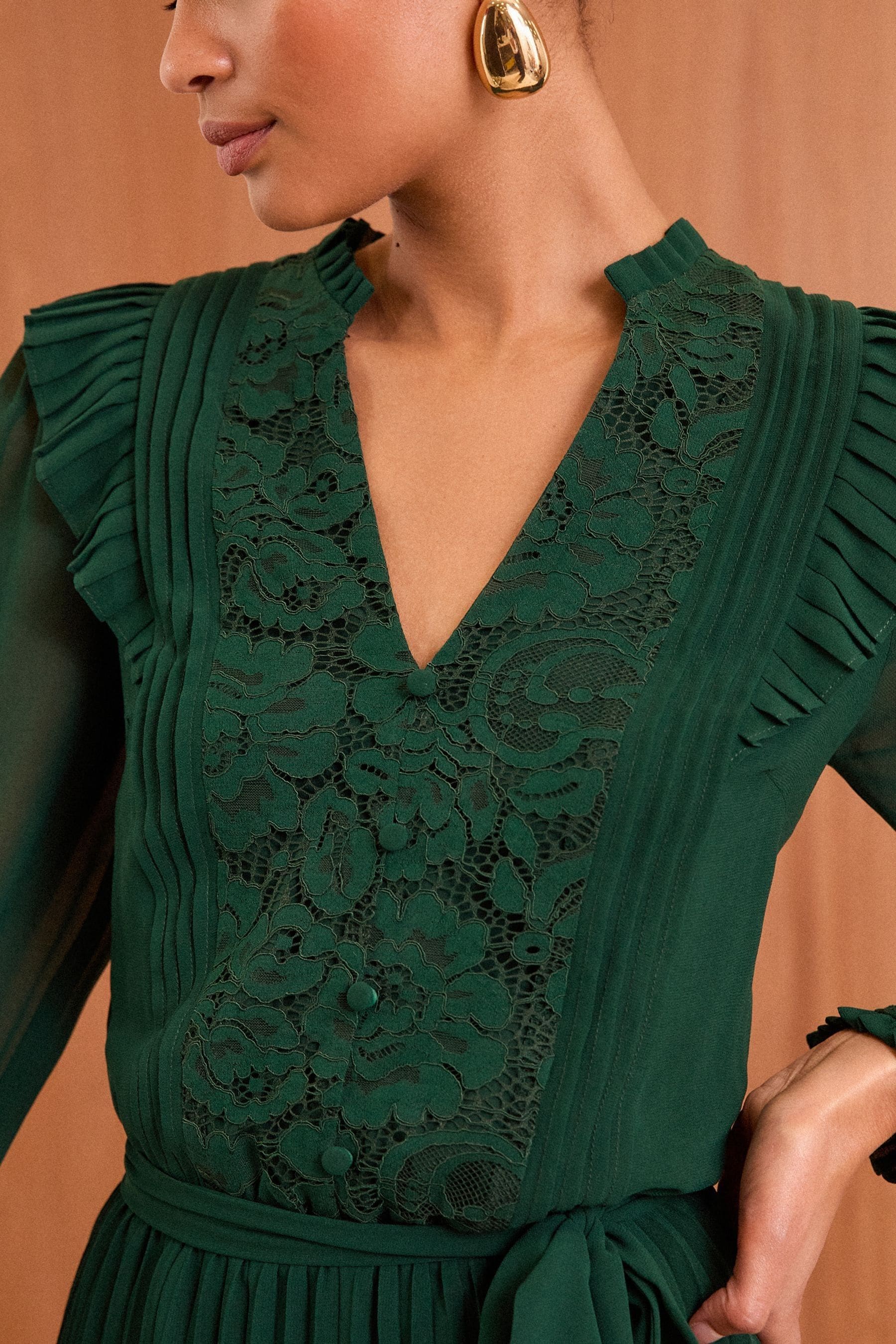 Next green lace dress sales