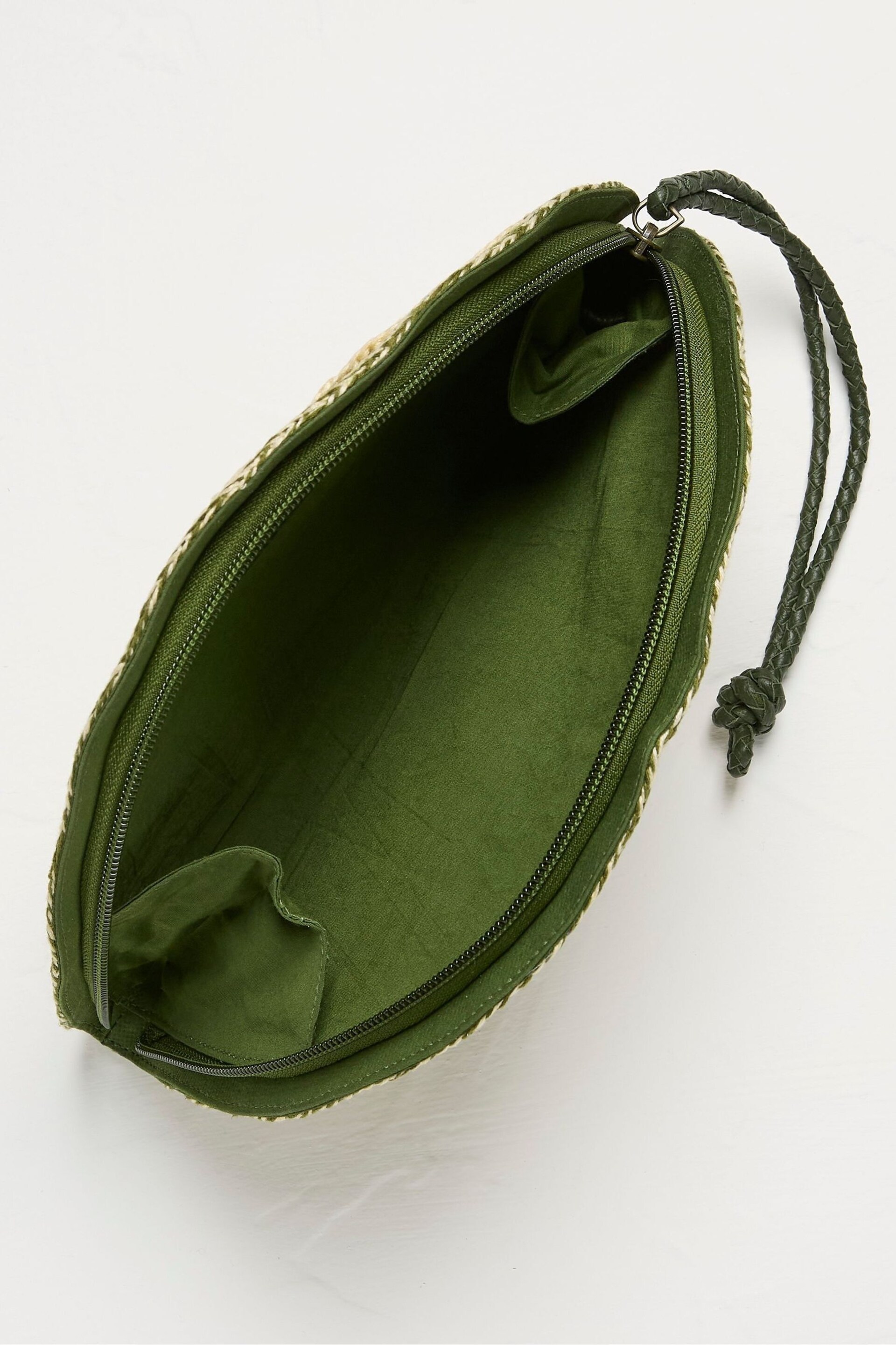 FatFace Green Scalloped Clutch Bag - Image 2 of 3