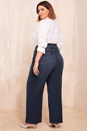 Curves Like These Blue Button Front Straight Leg Jeans - Image 4 of 4