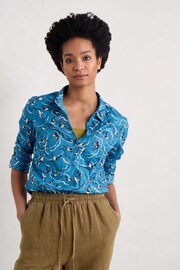 Seasalt Cornwall Blue Long Sleeve Scenery Shirt - Image 1 of 6