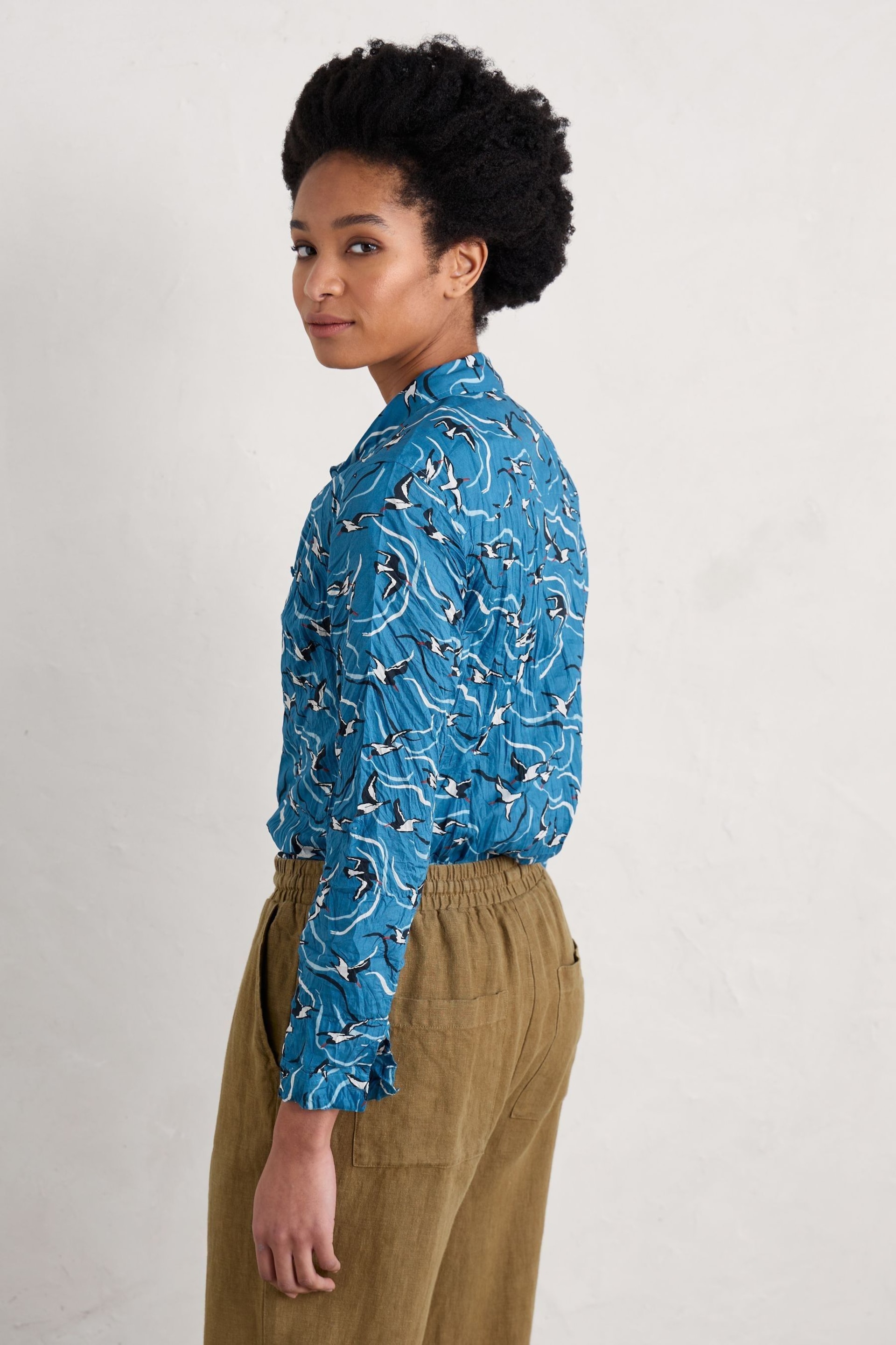 Seasalt Cornwall Blue Long Sleeve Scenery Shirt - Image 2 of 6