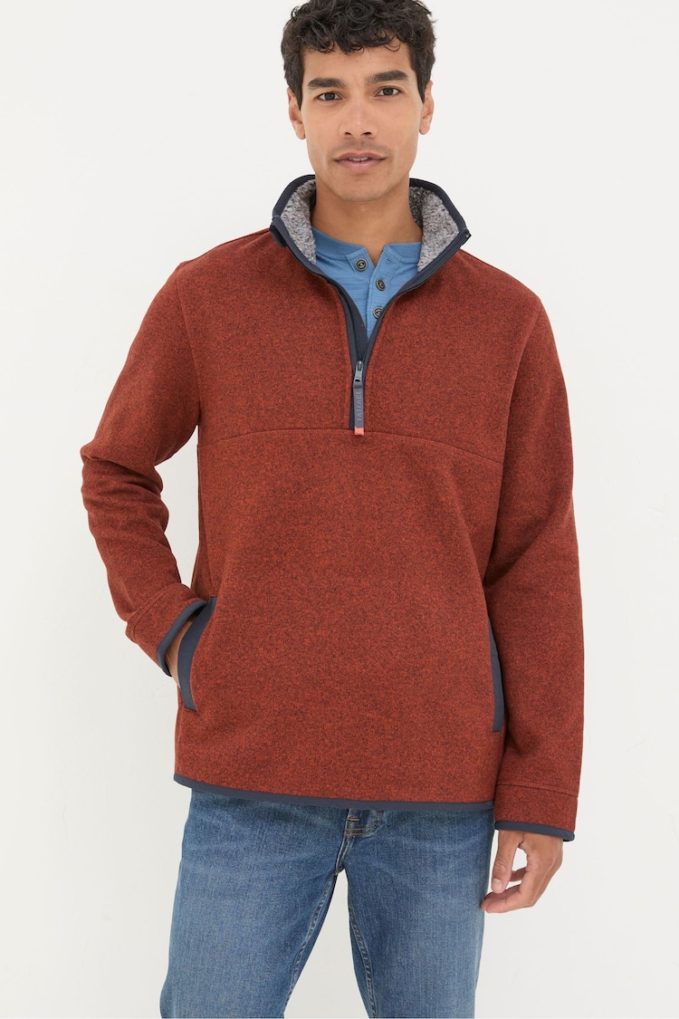 FatFace Haxby Burnt Orange Half Neck Sweatshirt - Image 2 of 7