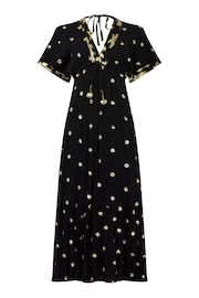 Joe Browns Dark Black Sparkle Sequin Dot Tiered Kimono Style Maxi Dress - Image 7 of 7