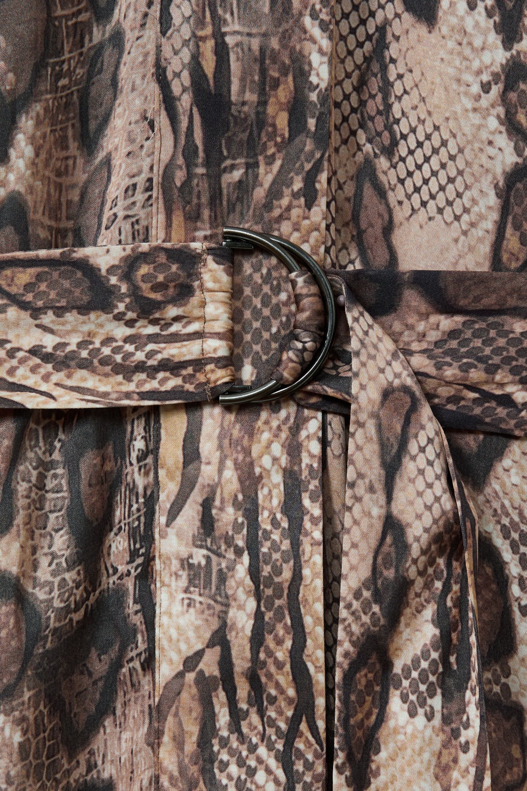 Snake print belted dress sales