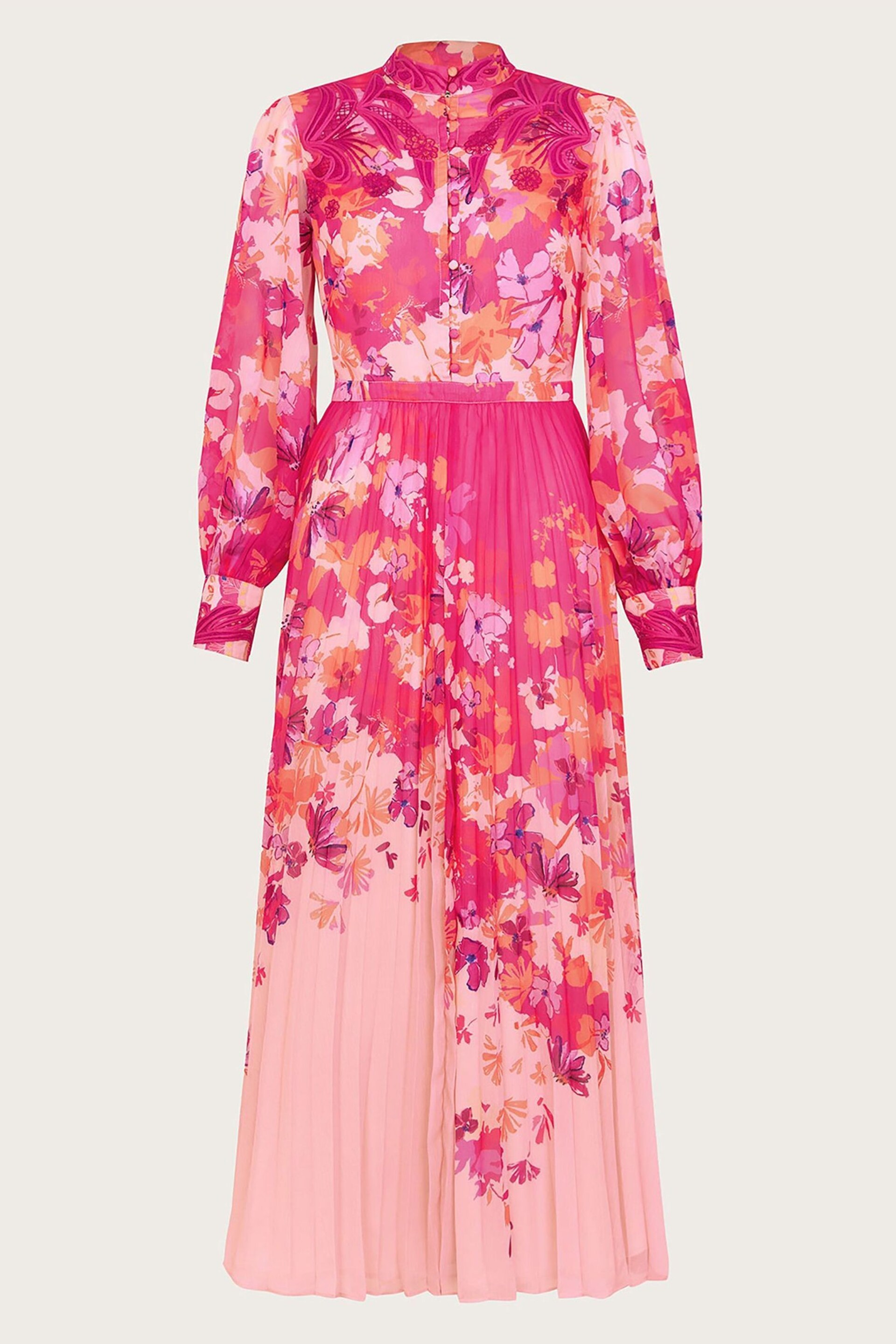 Monsoon Pink Floryn Floral Shirt Dress - Image 5 of 5