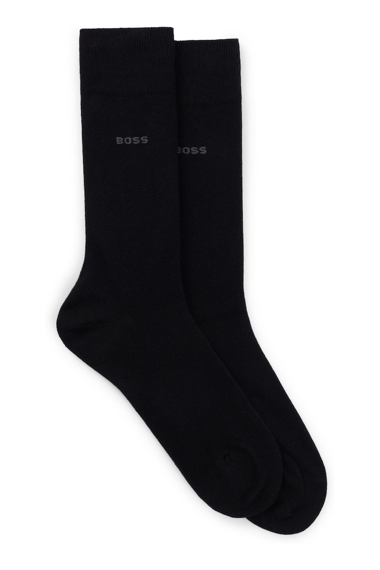 BOSS Black Cotton-Blend Socks 2 Pack In A Regular Length - Image 1 of 3