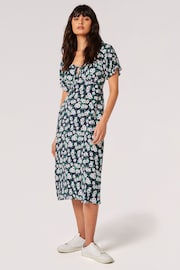 Apricot Blue Daisy Floral Midi Dress - Image 1 of 4