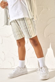Angel & Rocket Blue Tyler Textured Stripe Shorts - Image 1 of 5