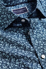 Charles Tyrwhitt Blue Slim Fit Liberty Fabric Floral Print Shirt - Image 5 of 6