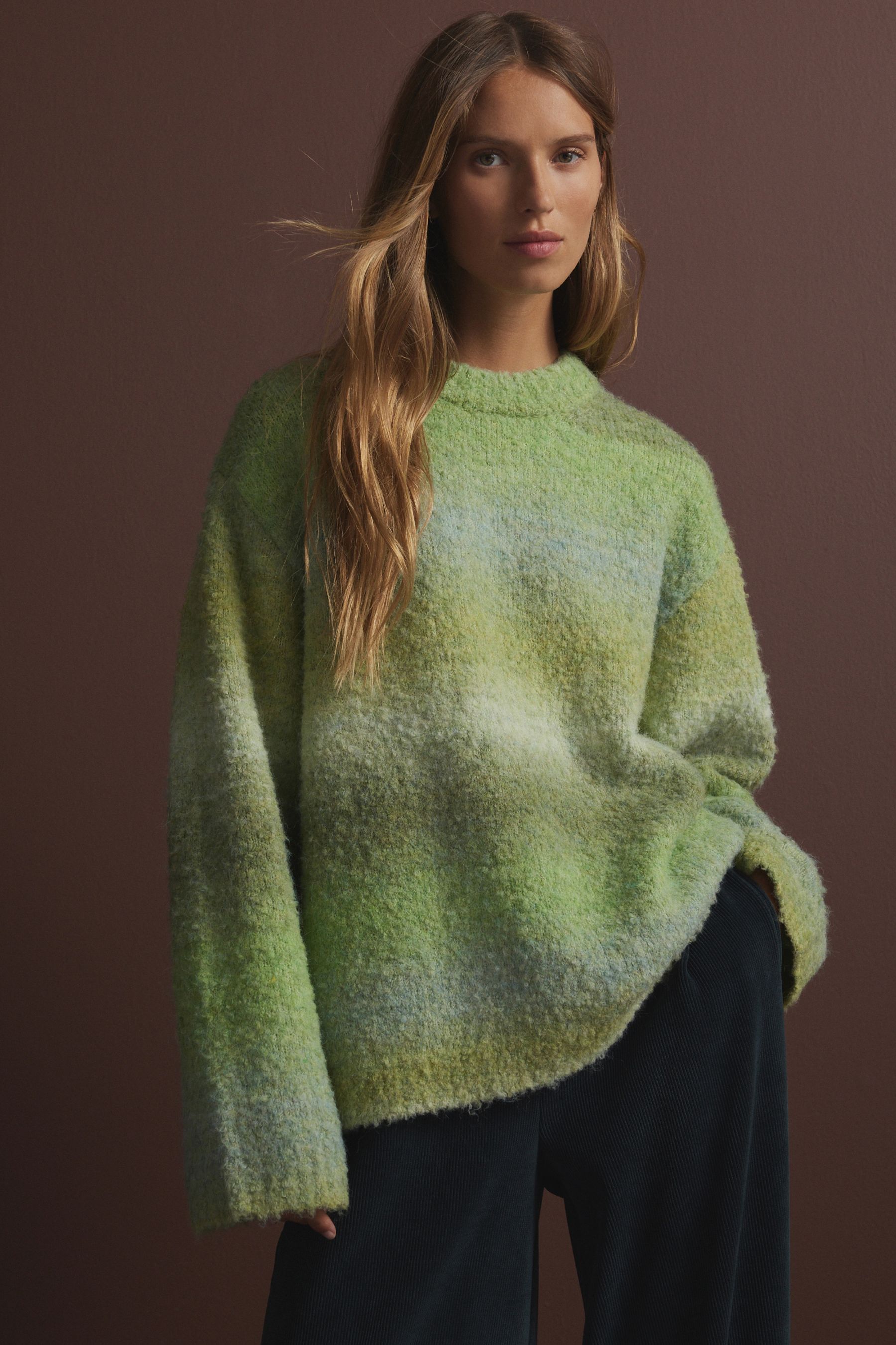 Buy Green Boucle Knitted Crew Neck Jumper from Next France