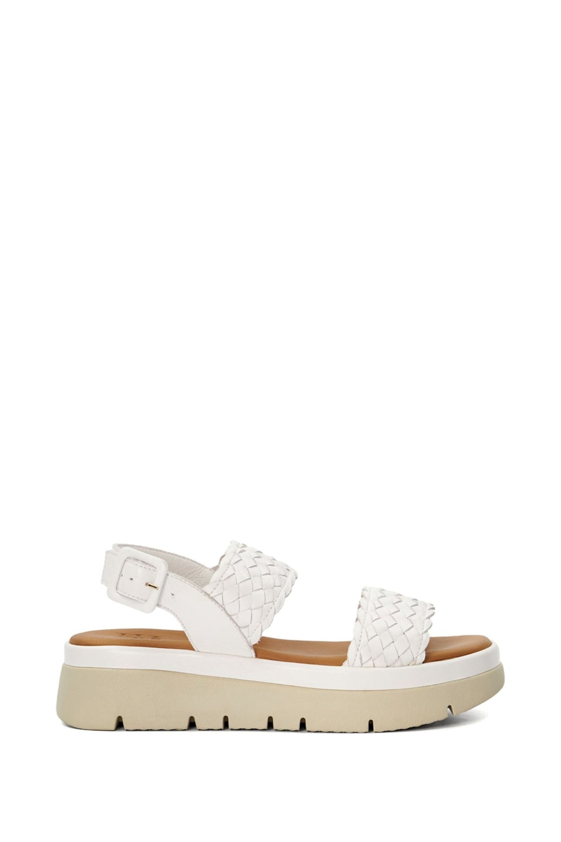 Dune London White Lorris Woven Strap Soft Volu Sandals - Image 1 of 5