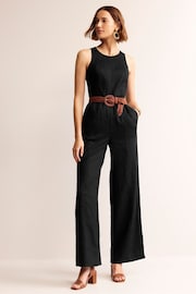 Boden Black Carla Linen Jumpsuit - Image 5 of 5