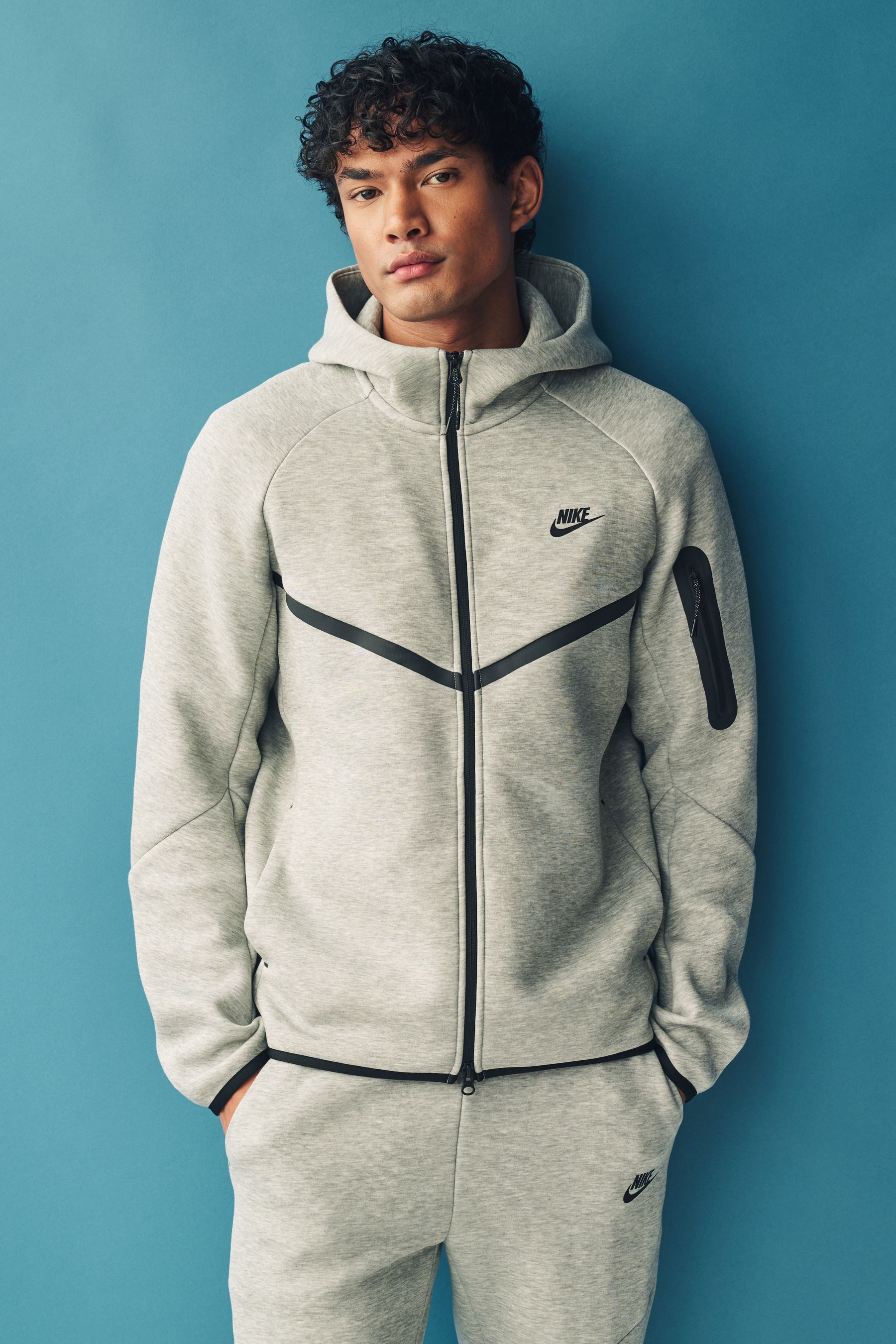Buy Nike Grey Tech Fleece Zip Through Hoodie from the Next UK online shop