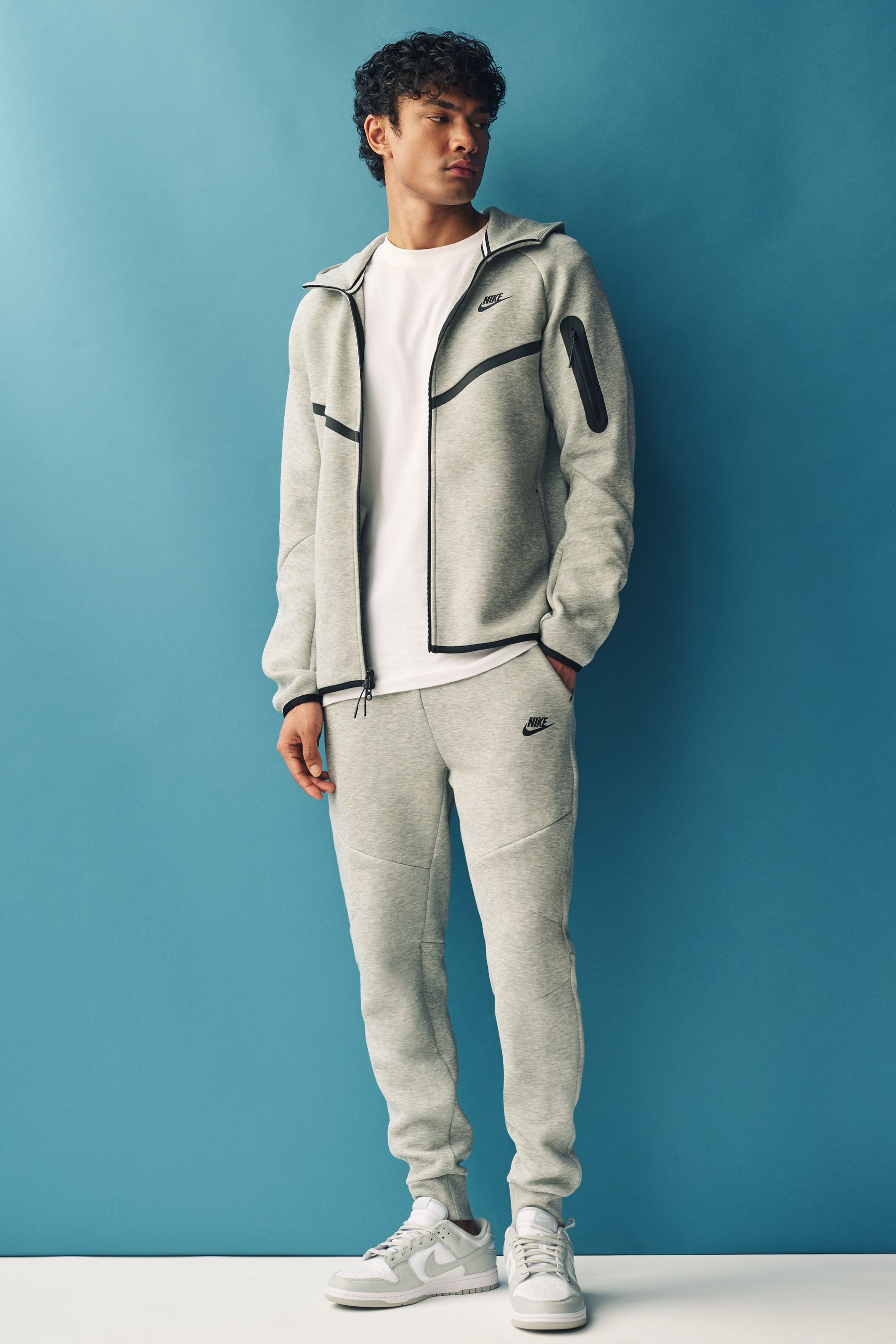Buy Nike Grey Tech Fleece Zip Through Hoodie from Next Luxembourg