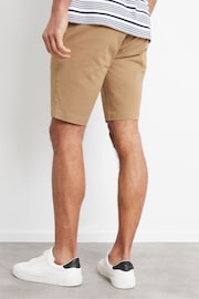 Threadbare Stone Slim Fit Cotton Chino Shorts With Stretch - Image 2 of 4