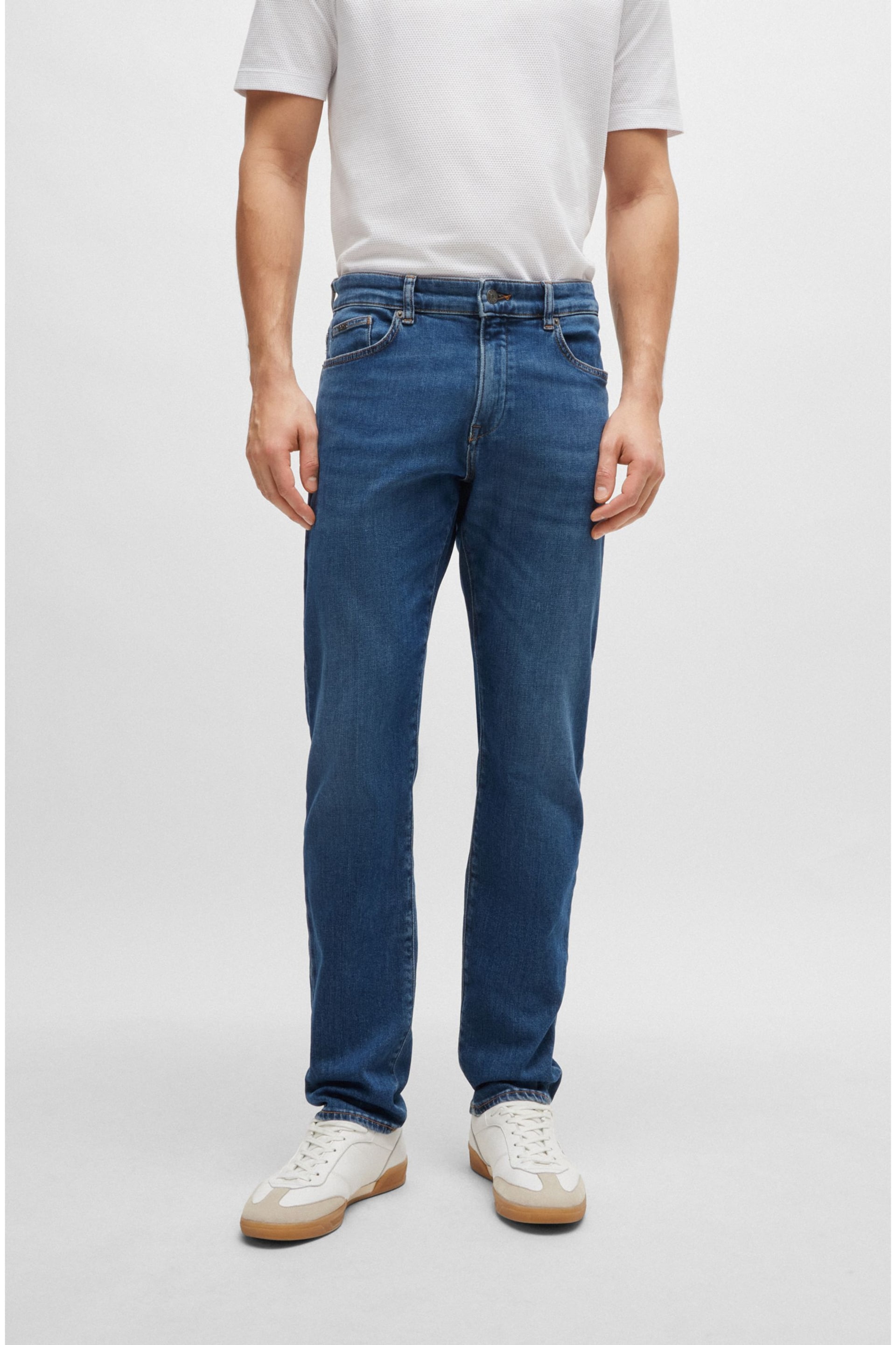 BOSS Blue Slim-Fit Jeans In Blue Comfort-Stretch Denim - Image 1 of 5