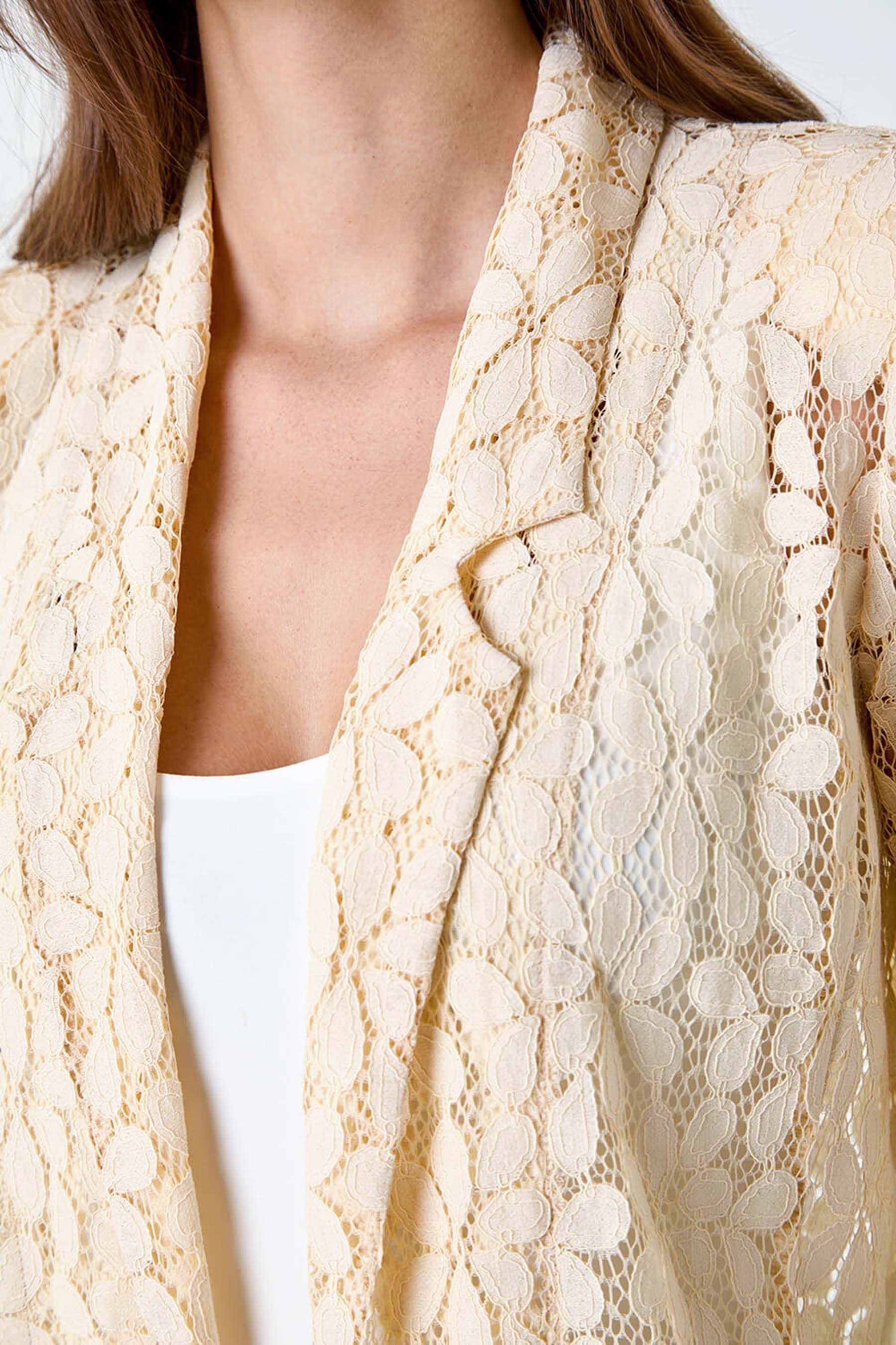 Lace blazer jacket top