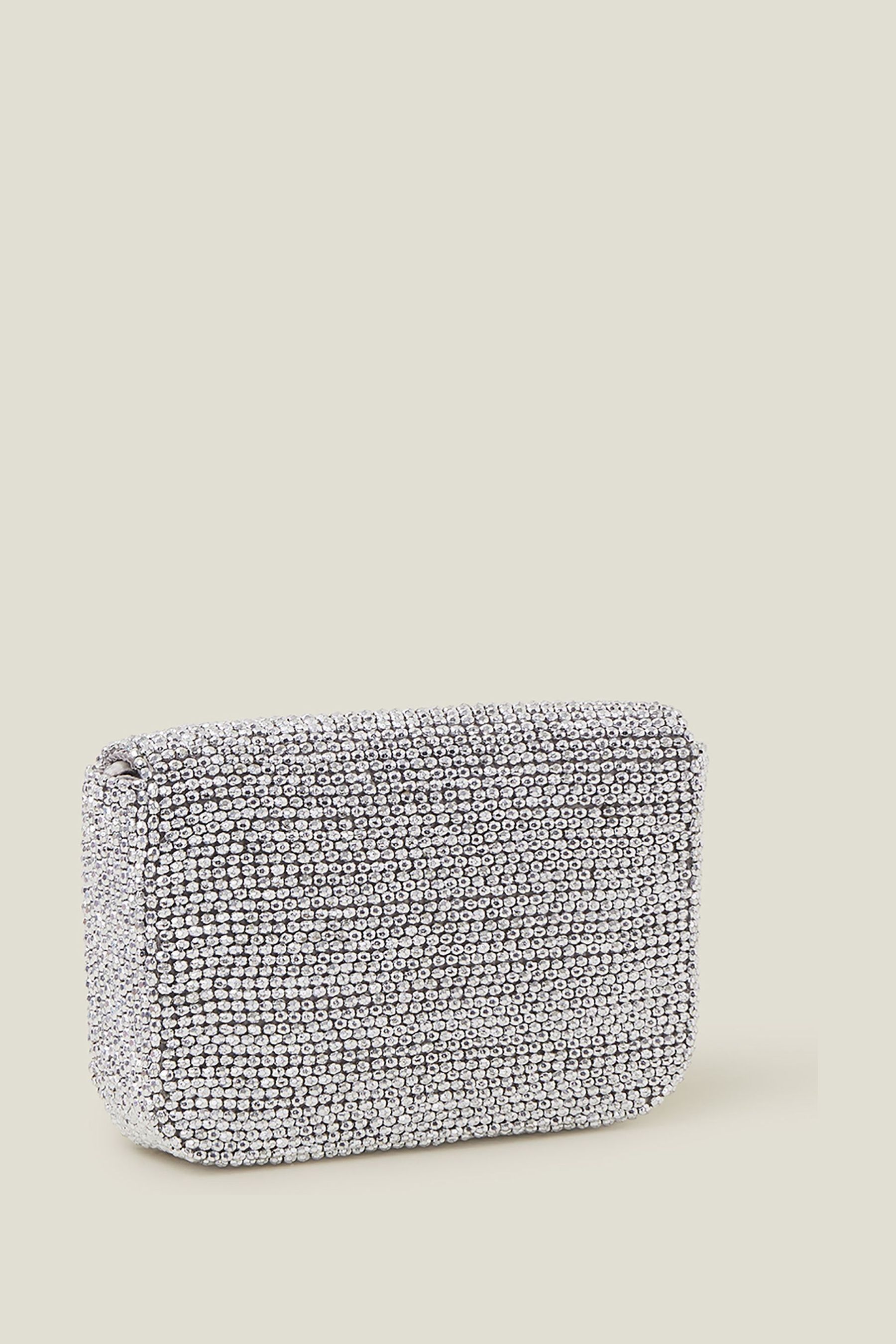 Buy Accessorize Silver Fold Over Beaded Clutch Bag from Next Ireland