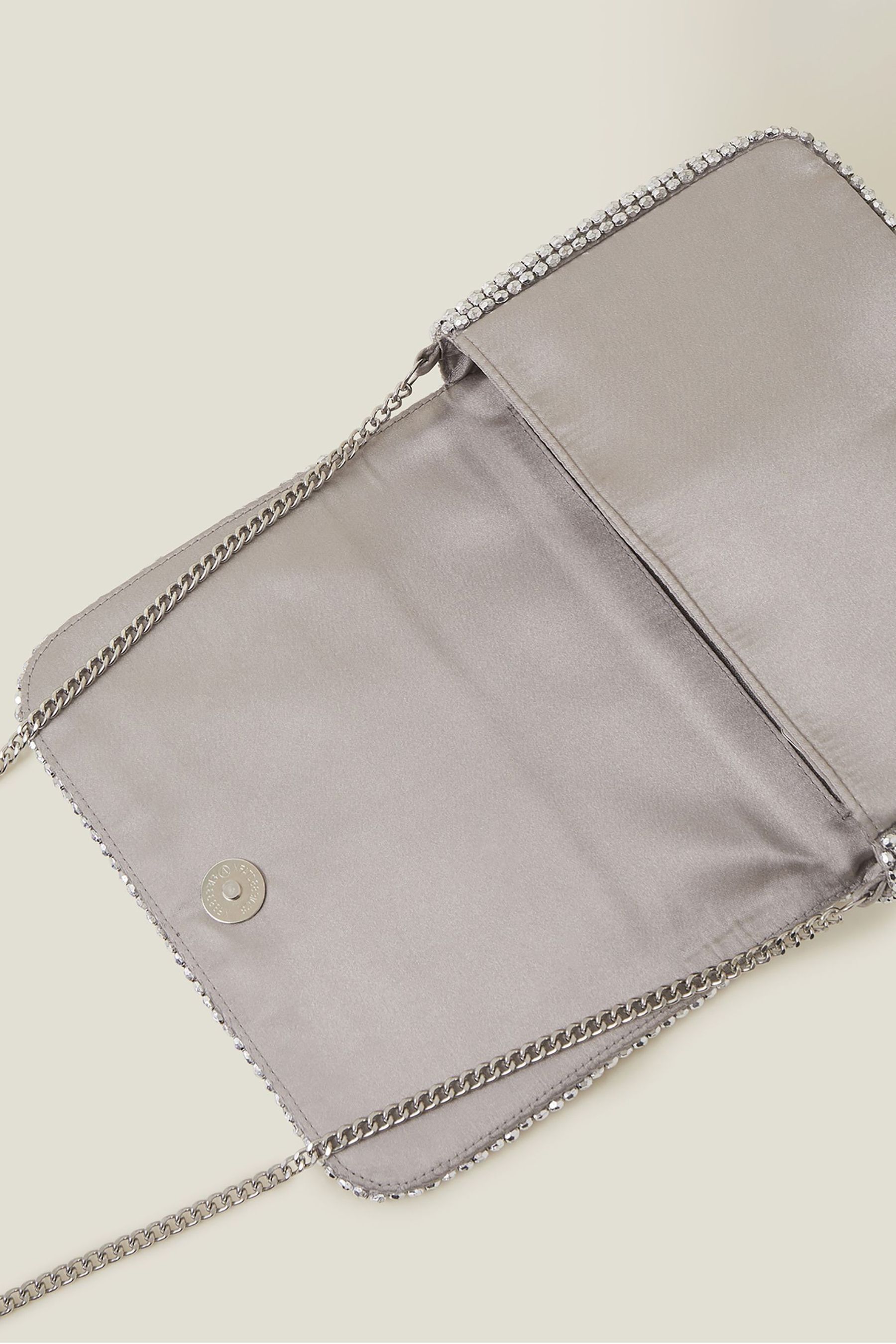Buy Accessorize Silver Fold Over Beaded Clutch Bag from Next Ireland
