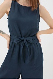 FatFace Liz Blue Linen Jumpsuit - Image 4 of 7