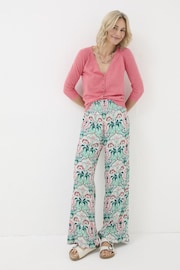 FatFace Green Leila Mirror Paisley Palazzo Trousers - Image 1 of 1