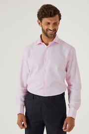 Skopes Pink 100% Cotton Double Cuff Dobby Shirt - Image 1 of 6