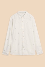 White Stuff White Lighthouse Print Linen Shirt - Image 5 of 7