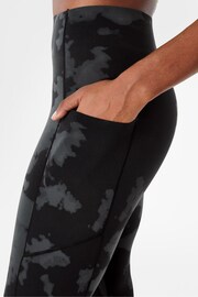Sweaty Betty Black Fade Print 7/8 Length Power UltraSculpt High Waist Workout Leggings - Image 6 of 8