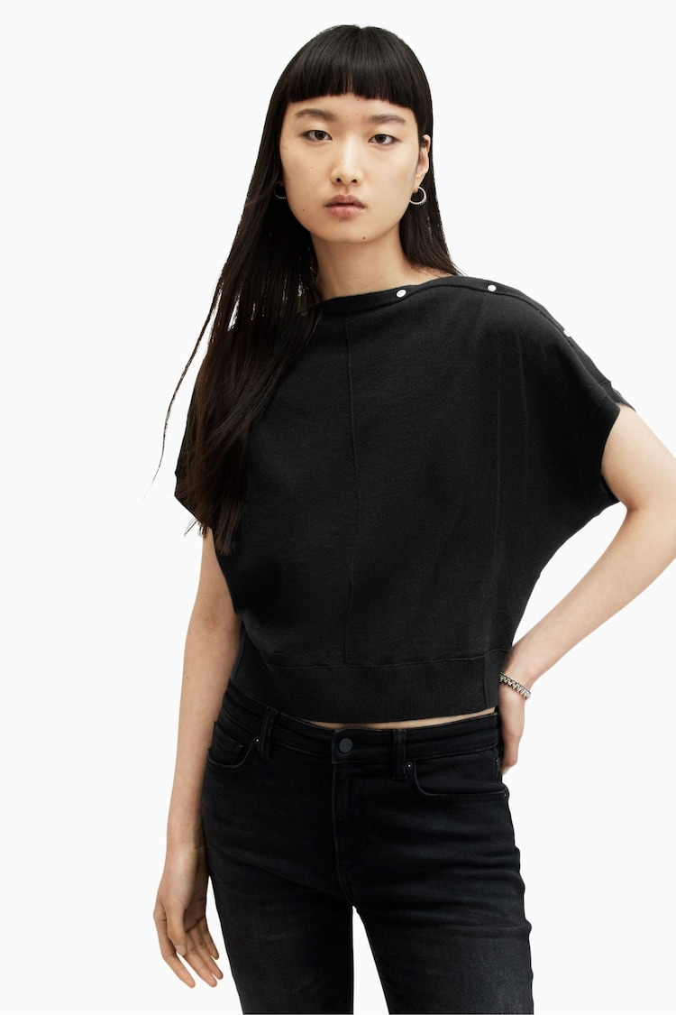 AllSaints Black Eli Sleeveless Top - Image 1 of 6