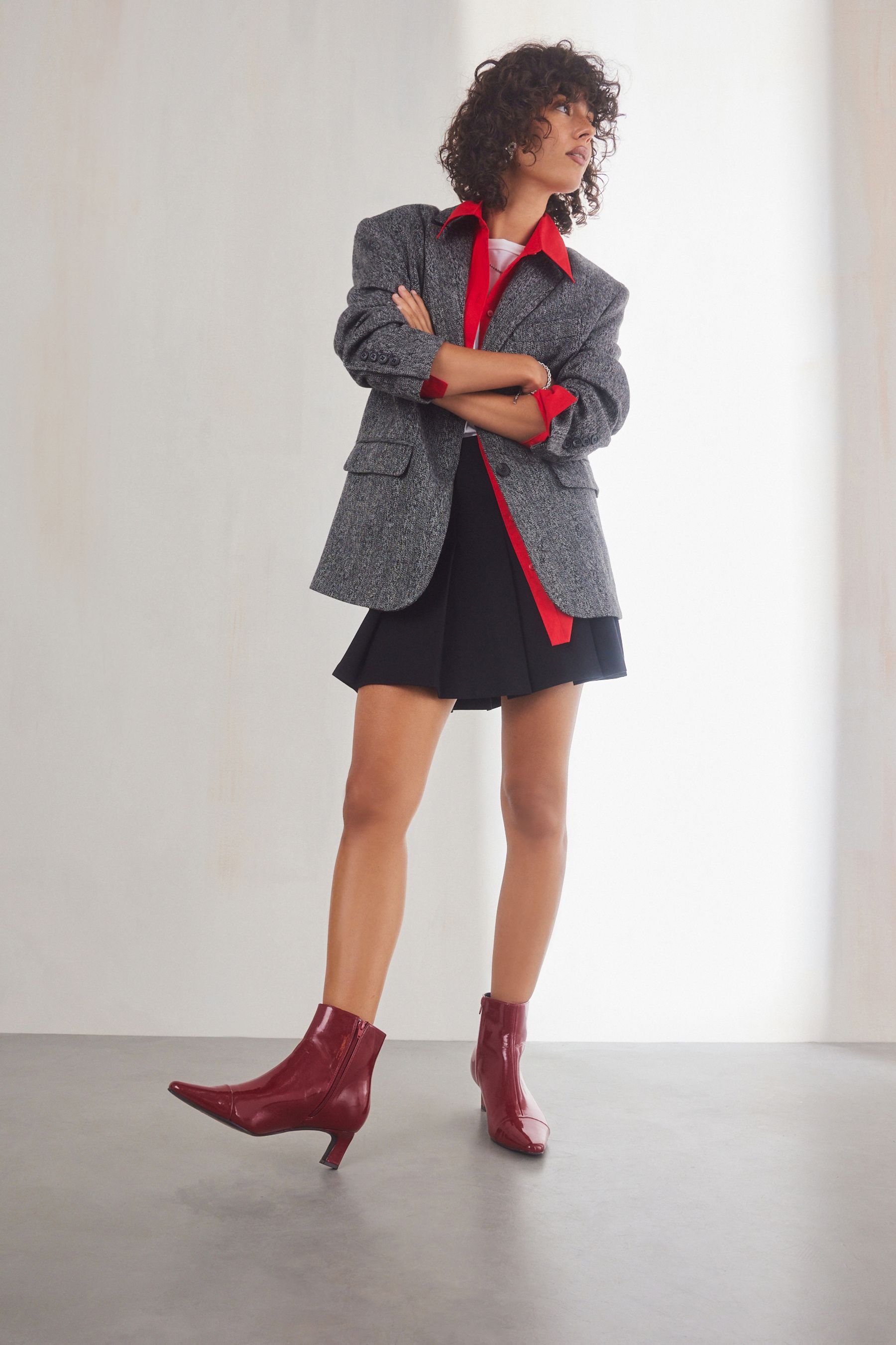 Buy Red Patent Forever Comfort Chisel Toe Ankle Boots from the Next UK online shop
