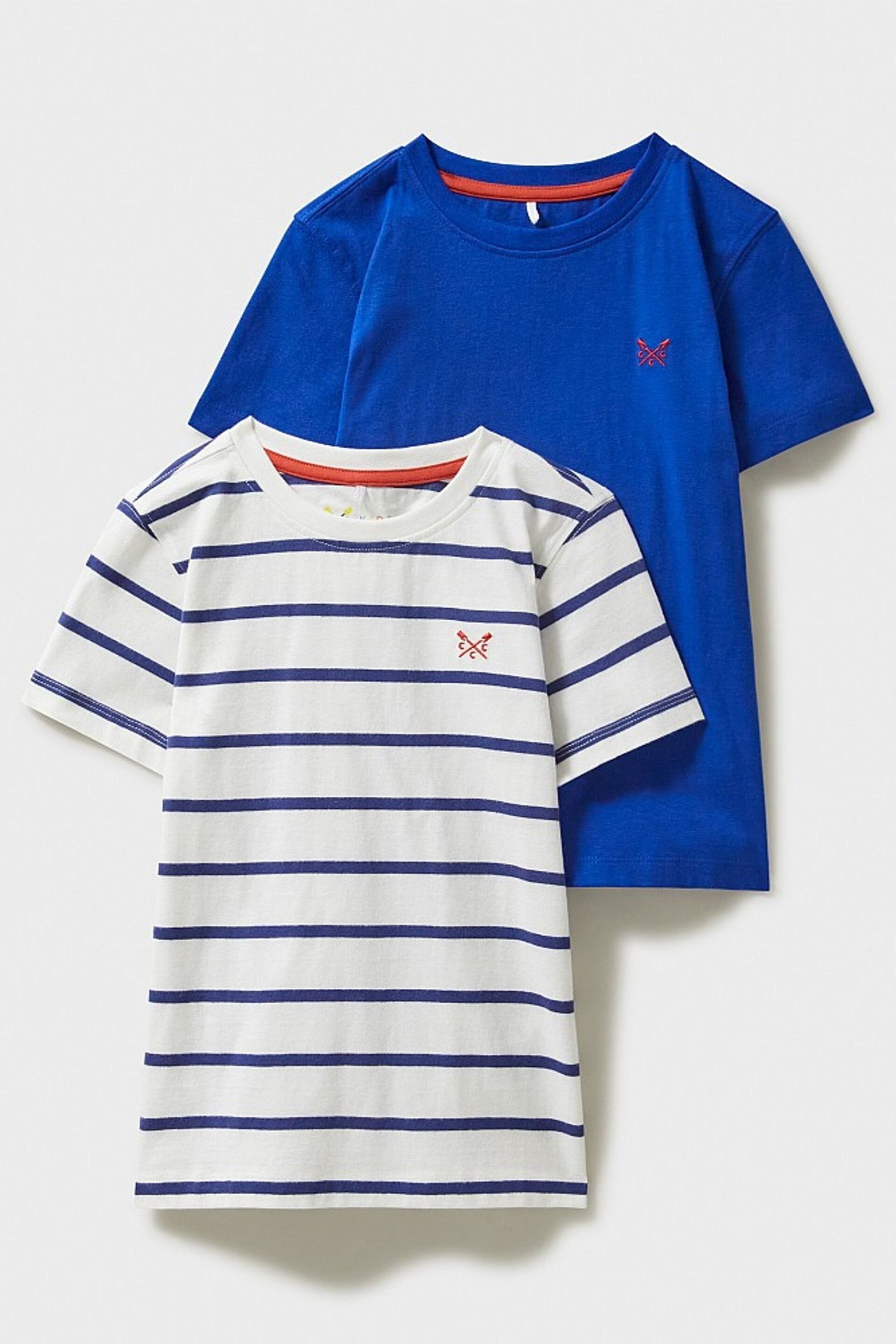 Crew Clothing Company Blue Stripe Cotton Classic T-Shirt 2 PK - Image 1 of 5