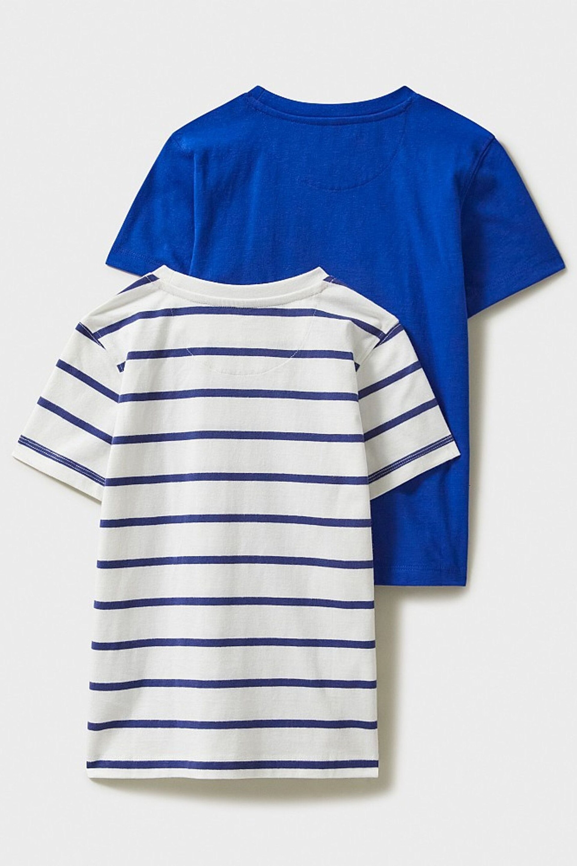 Crew Clothing Company Blue Stripe Cotton Classic T-Shirt 2 PK - Image 2 of 5
