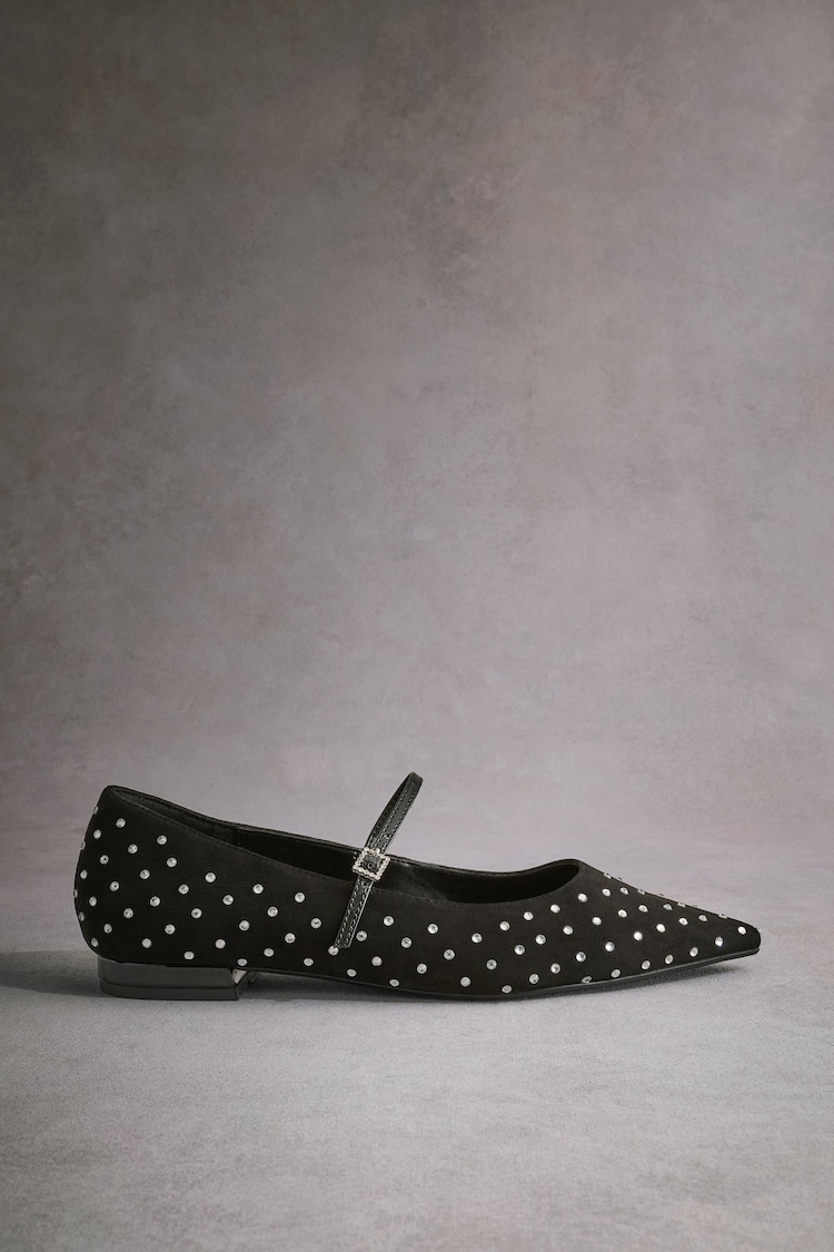 أسود - Tabitha Simmons Hai Studded Point Toe Mary Jane Shoes - صورة 1 من 11