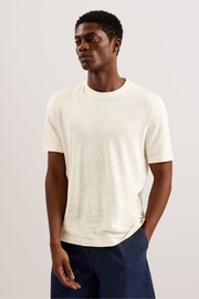 Ted Baker Flinlo Short Sleeve Regular Linen T-Shirt - Image 2 of 4