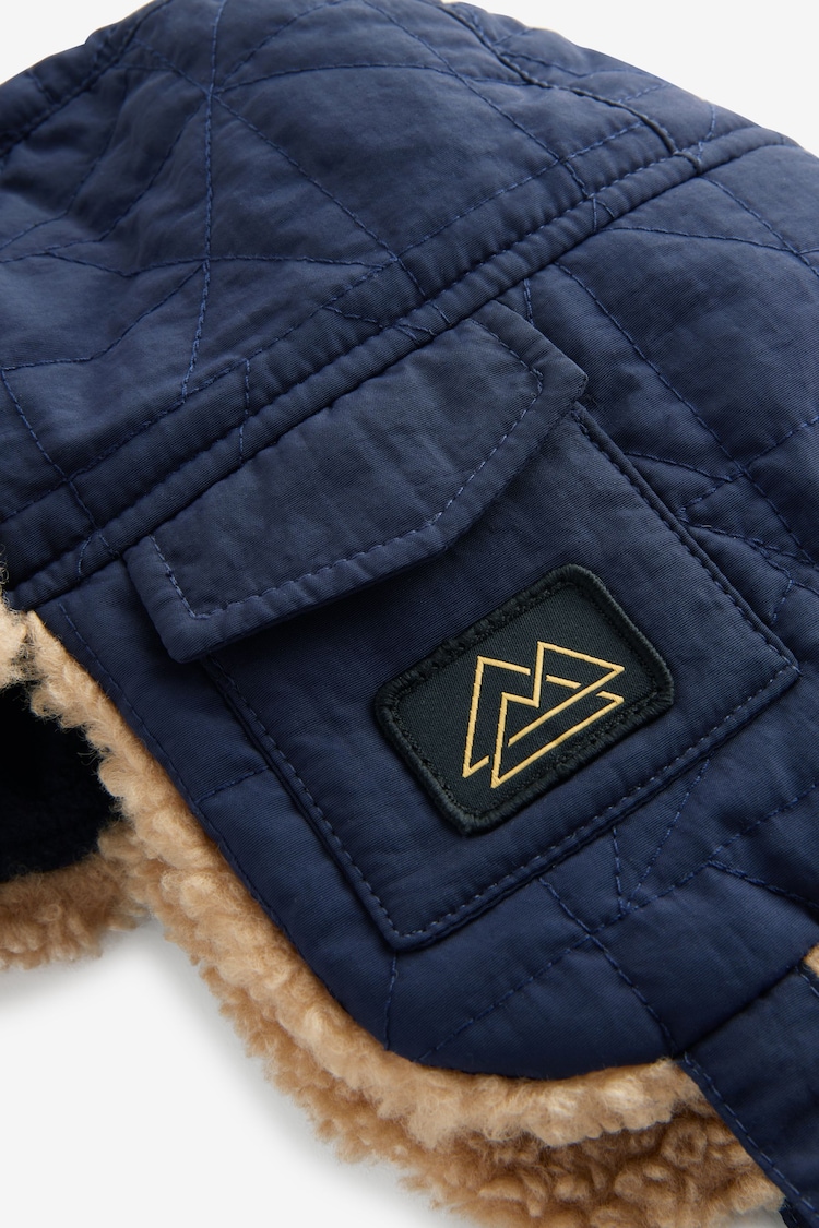 Navy Blue Quilted Trapper Hat (3mths-16yrs) - Image 2 of 2