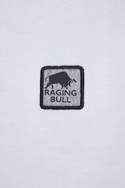 Raging Bull Classic Woven Patch 100% Cotton White T-Shirt - Image 4 of 5