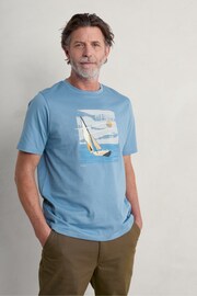 Seasalt Cornwall Blue Mens Midwatch T-Shirt - Image 1 of 5