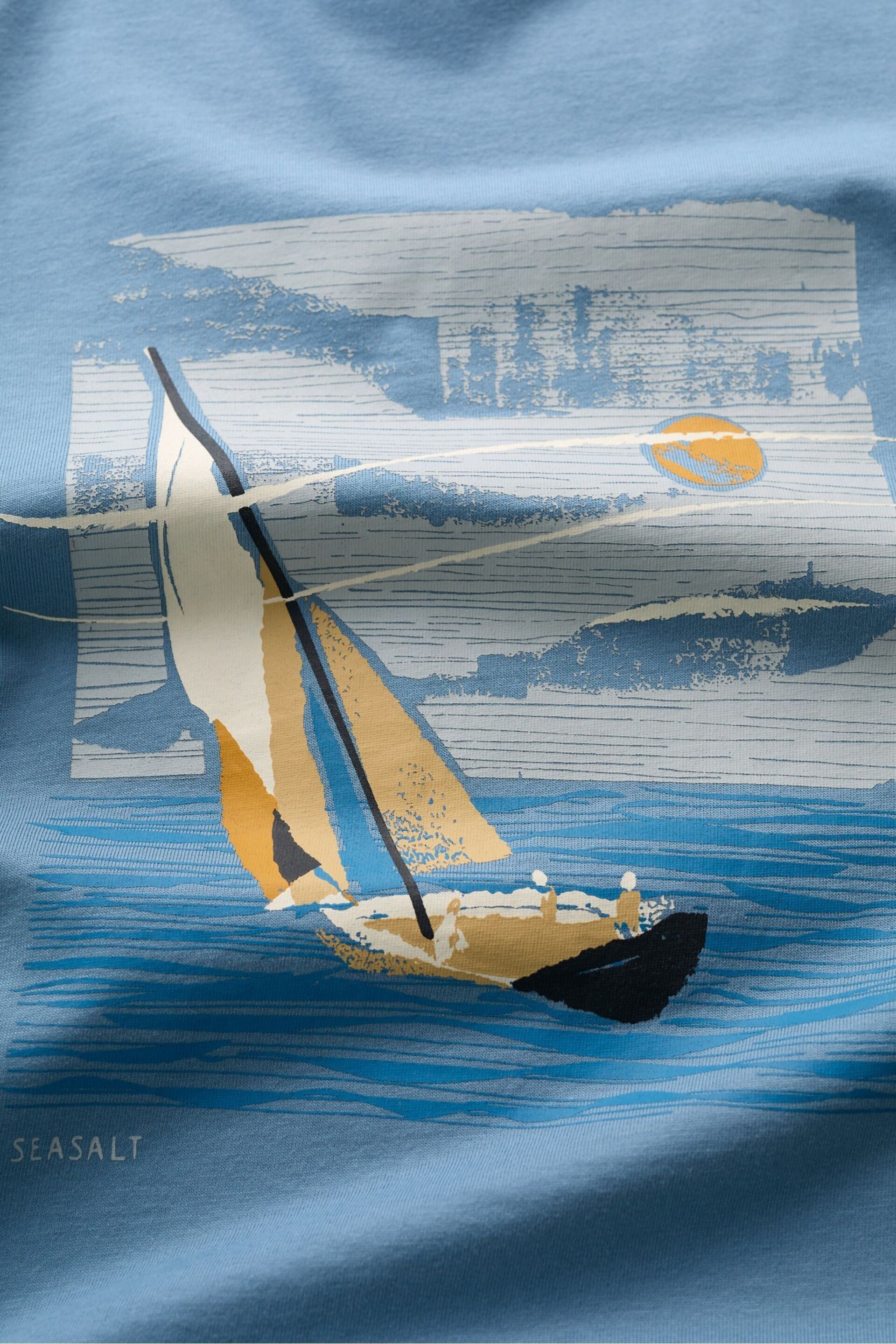 Seasalt Cornwall Blue Mens Midwatch T-Shirt - Image 5 of 5