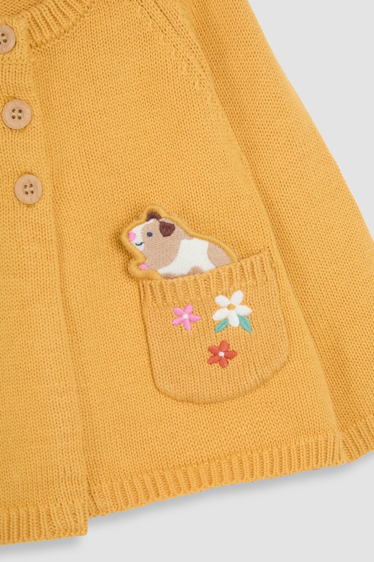 JoJo Maman Bébé Mustard Pet In Pocket Cardigan - Image 3 of 3