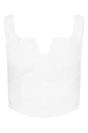 PixieGirl Petite White White Notch Neck Corset Top - Image 5 of 5