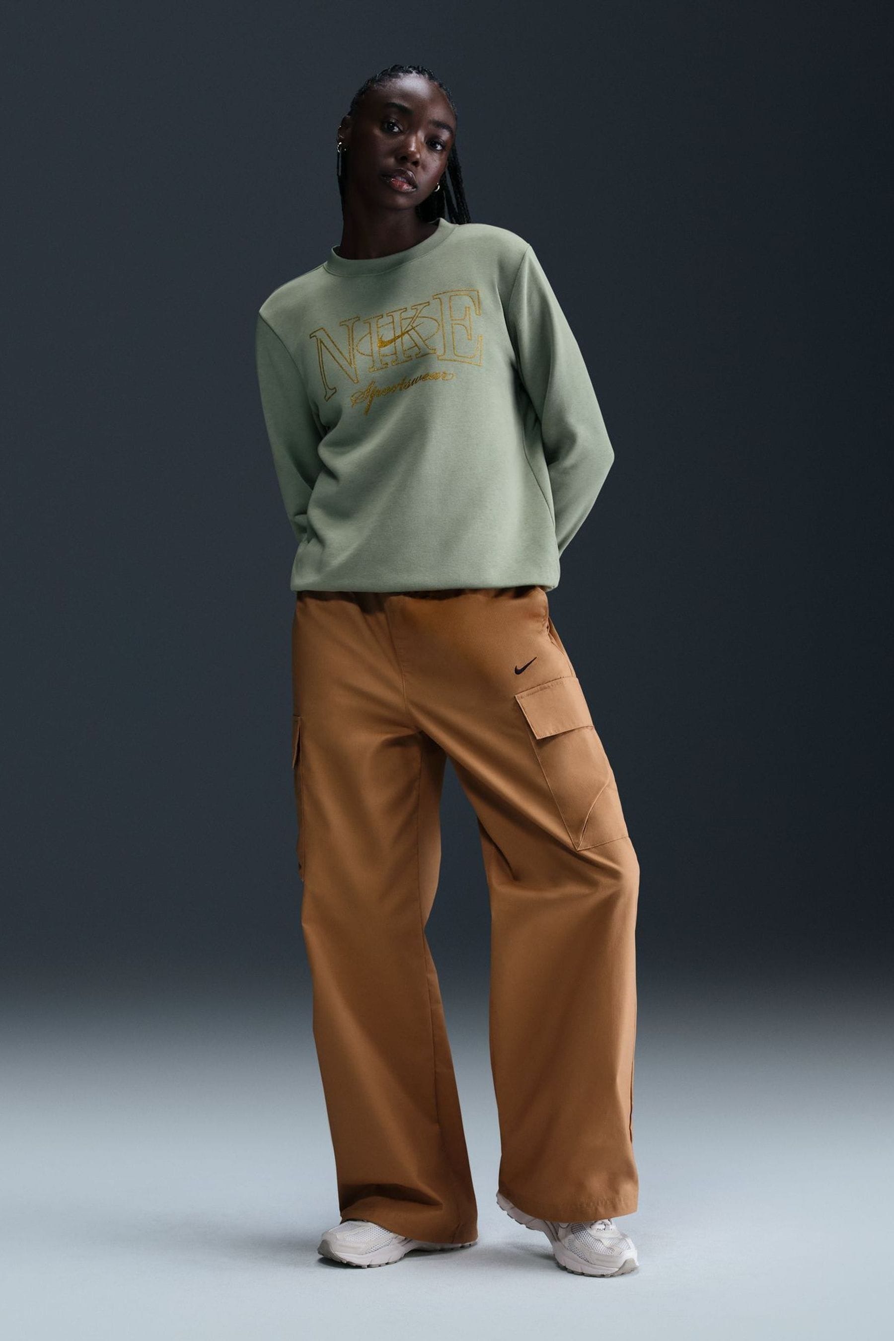 Buy Nike Sage Green Club Fleece Pull Over Crew Neck Logo Sweatshirt from the Next UK online shop